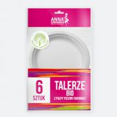 Talerze z trzciny cukrowej Anna Zaradna, średnica 23 cm, bia...