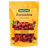 Żurawina całe owoce Bakalland, suszona
